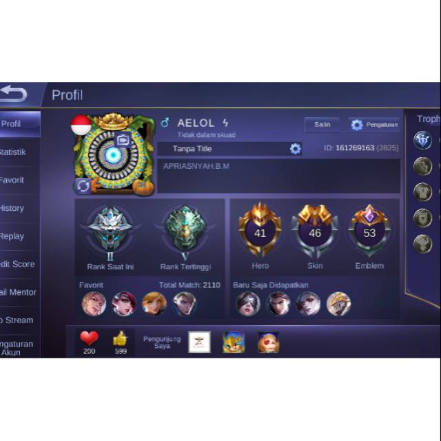 Jual Akun ml (mobile legends) Shopee Indonesia
