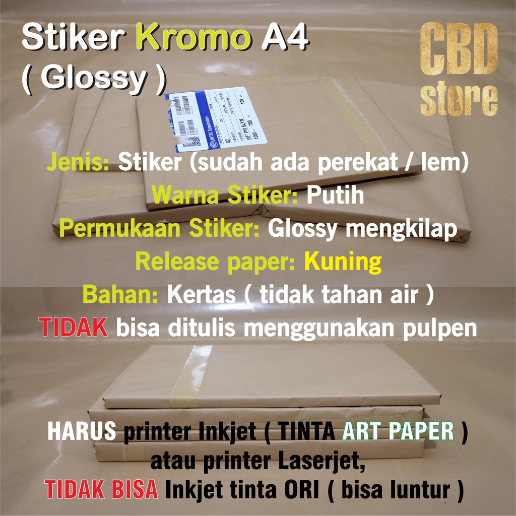 Jual Stiker CHROMO A4 21 x 29,7cm 100 lembar Sticker KROMO A4 CROMO ...