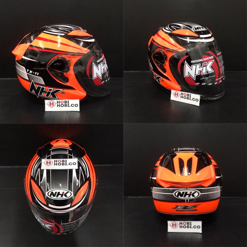 Jual Helm NHK R6 Motif TX 11 ORANGE FLO STABILO Pigmen R-6 R 6 | Shopee ...