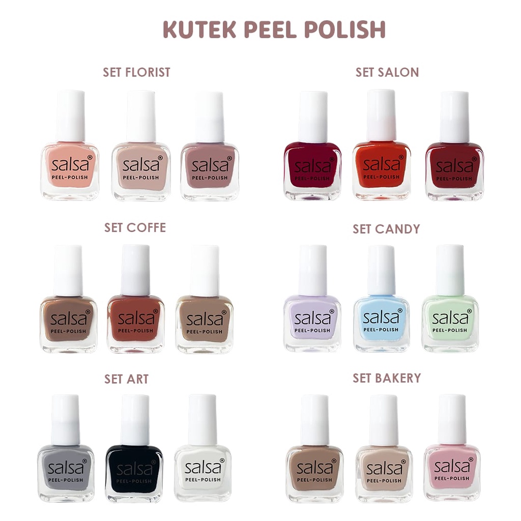 SALSA Peel Polish | Kutek Peel Off Lupas Breathable isi 3 HALAL LIMITED  EDITION