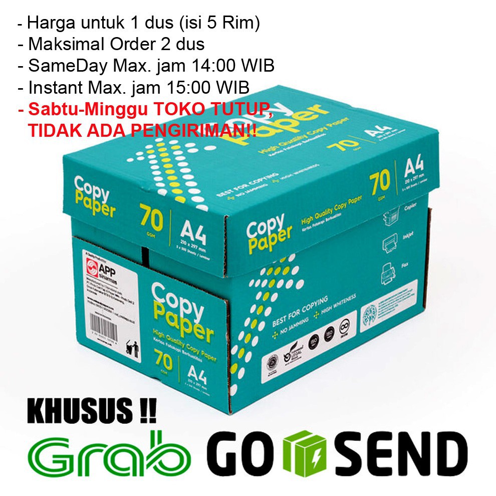 Jual (5 rim) kertas hvs A4 75 gram copy paper | Shopee Indonesia