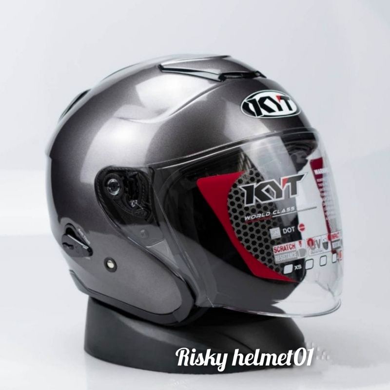 Jual helm half face KYT Kyoto Gunmetal original Shopee Indonesia
