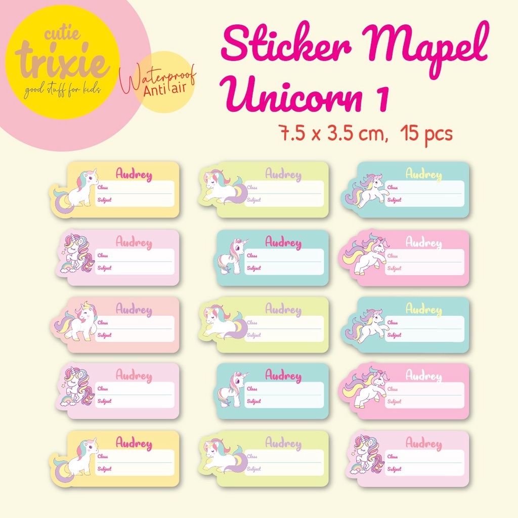 Jual STICKER LABEL BUKU MATA PELAJARAN / MAPEL ANAK UNICORN 1 | Shopee ...
