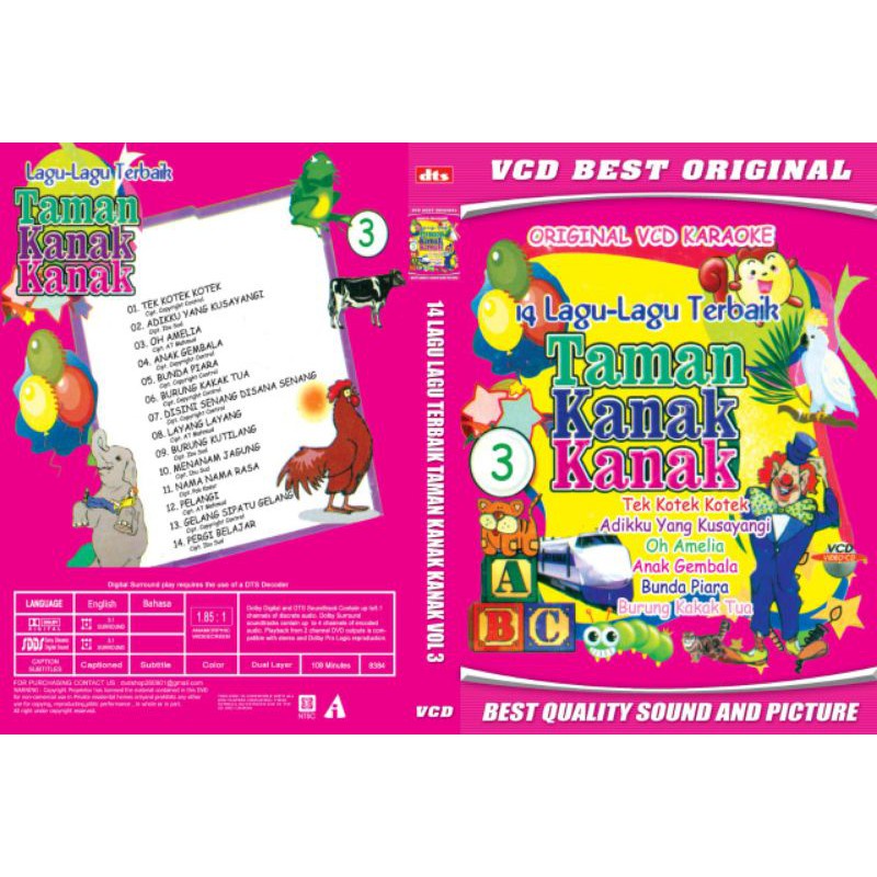 Jual KASET VCD LAGU Taman Kanak-kanak 14 Lagu Terbaik Vol.3 TEK KOTEK ...