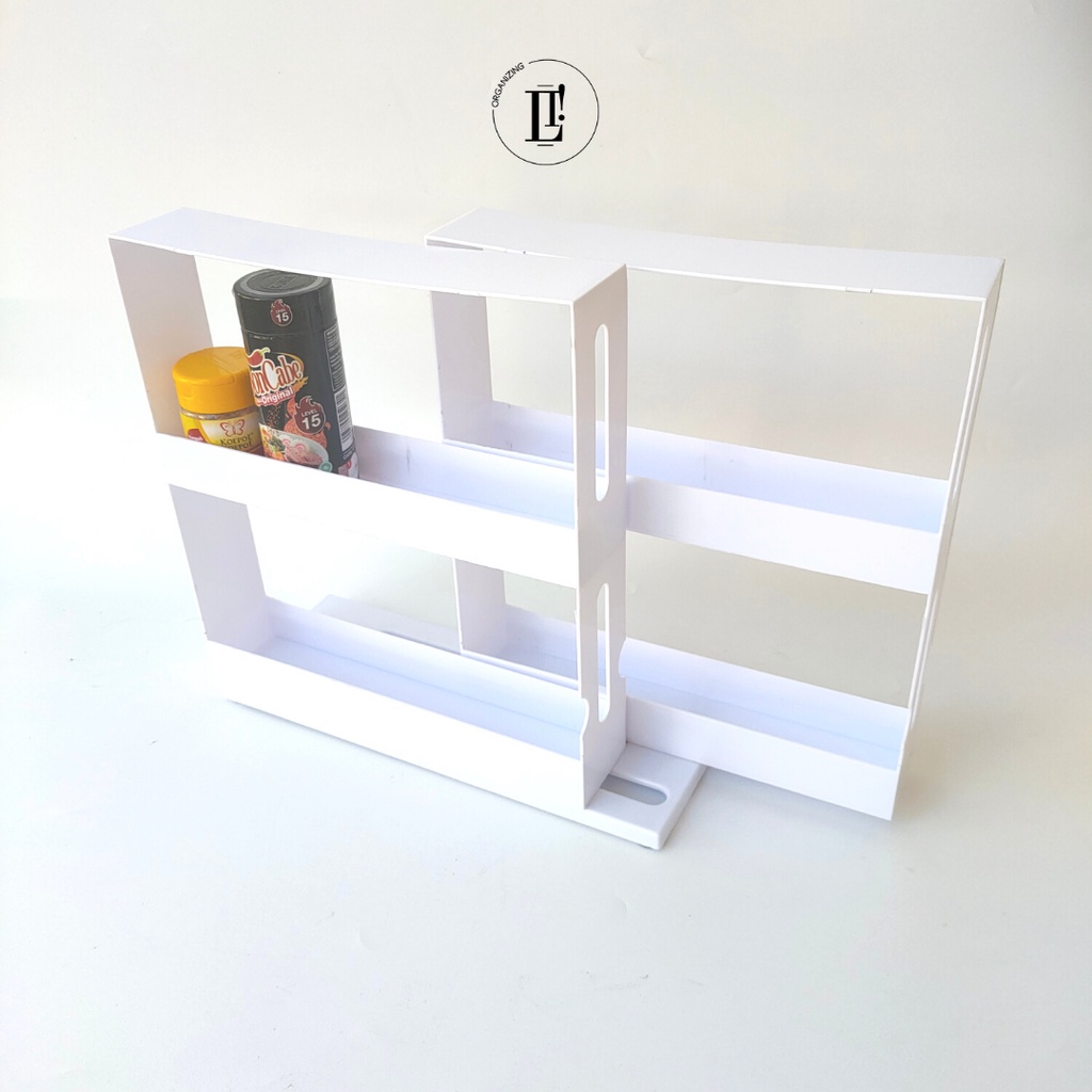 Jual Rak Botol Bumbu Dapur Spice Bottle Storage Rack 2 Layer | Shopee ...