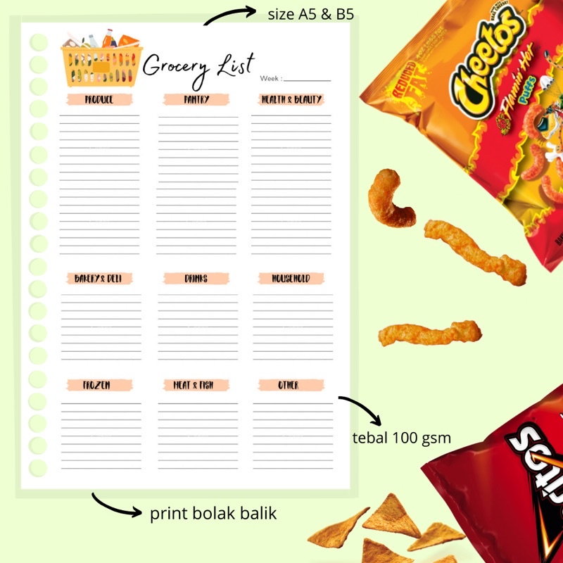 Jual Isi Binder - Resep - Grocery List - Menu & Cooking Recipe Binder ...