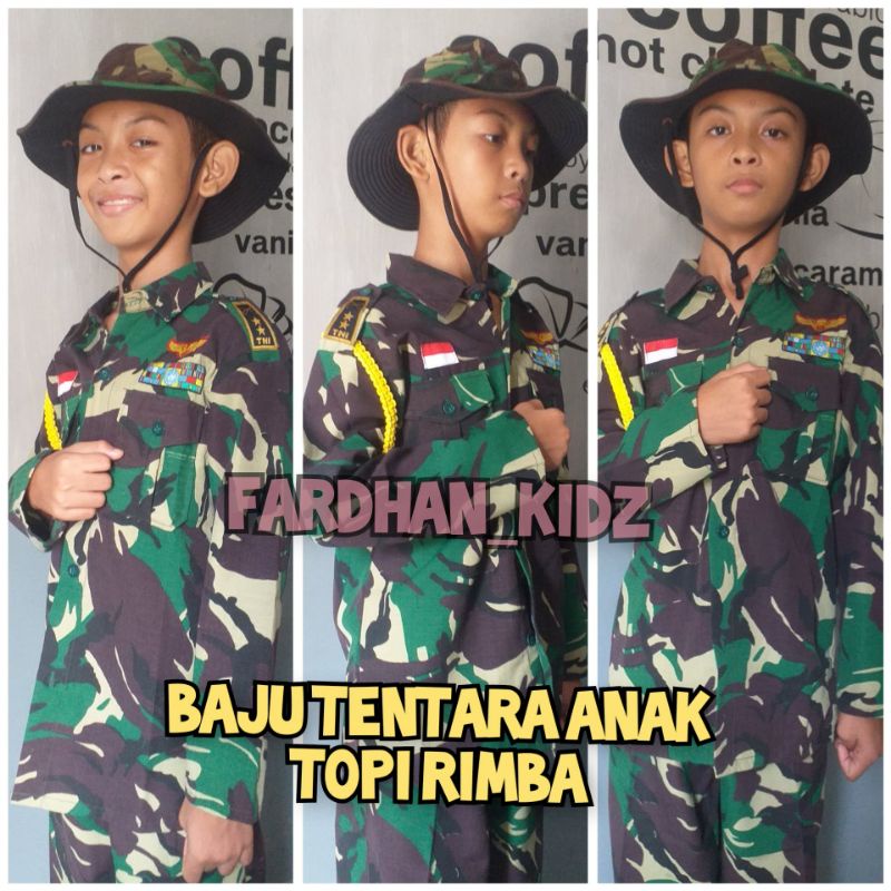 Jual Baju kostum Provesi Tentara pakai topi Rimba anak paud-Tk&SD ...