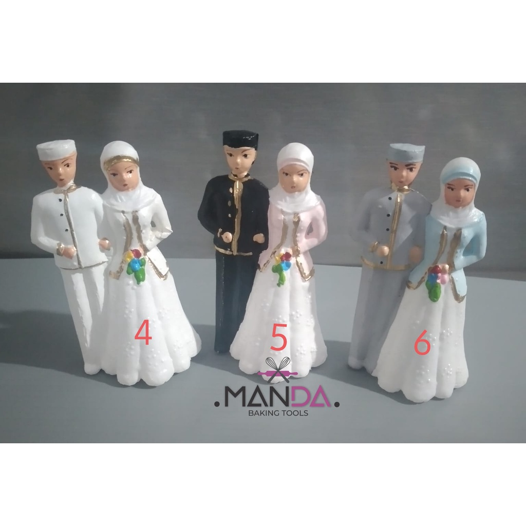 Jual Hiasan topper patung kue tart pengantin wedding muslim muslimah ...
