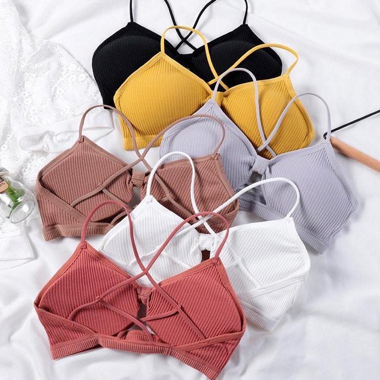 Jual ssu-21 COD/Bra Wanita Tanpa Kawat Bahan Halus BH Pakaian Dalam Bra ...