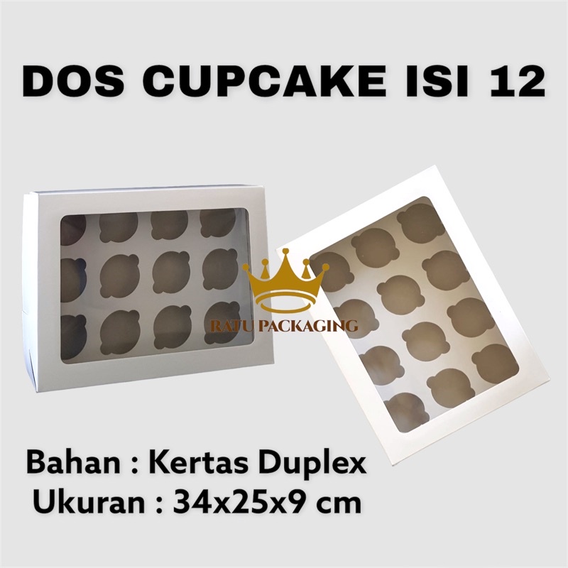 Jual RATU Dos DUPLEX CUPCAKE ISI 12 Kue Cupcake isi 12 Box Kotak Dus