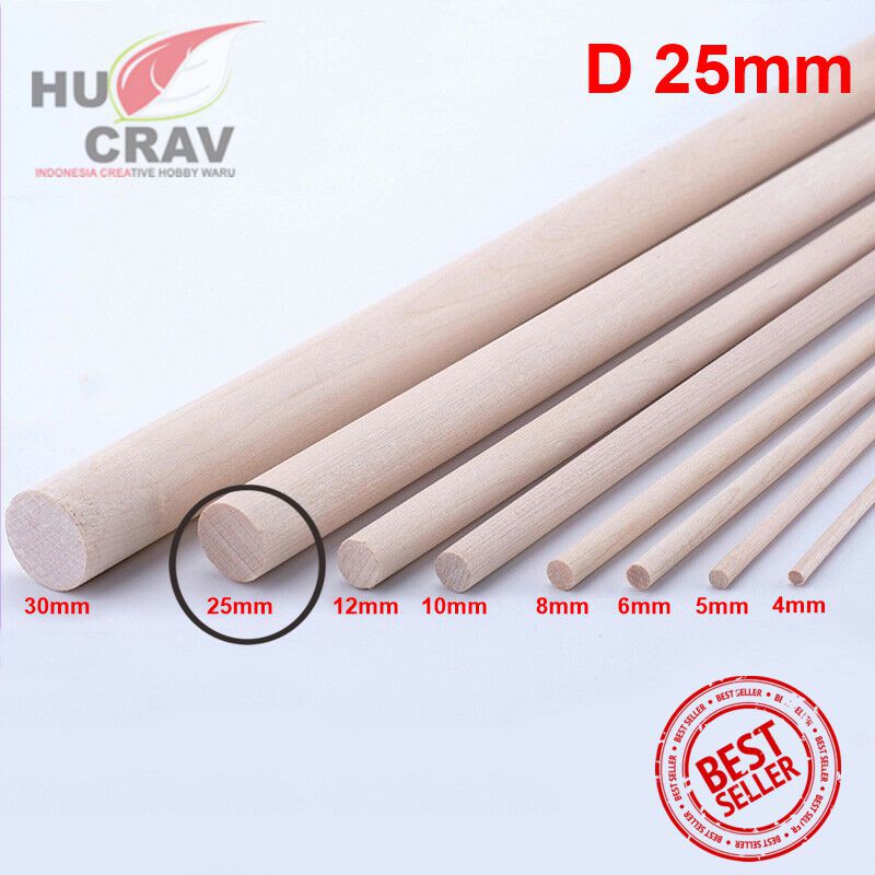 Jual DOWEL BULAT Kayu Balsa Diameter 25mm Stick (50cm & 100cm) | Shopee ...