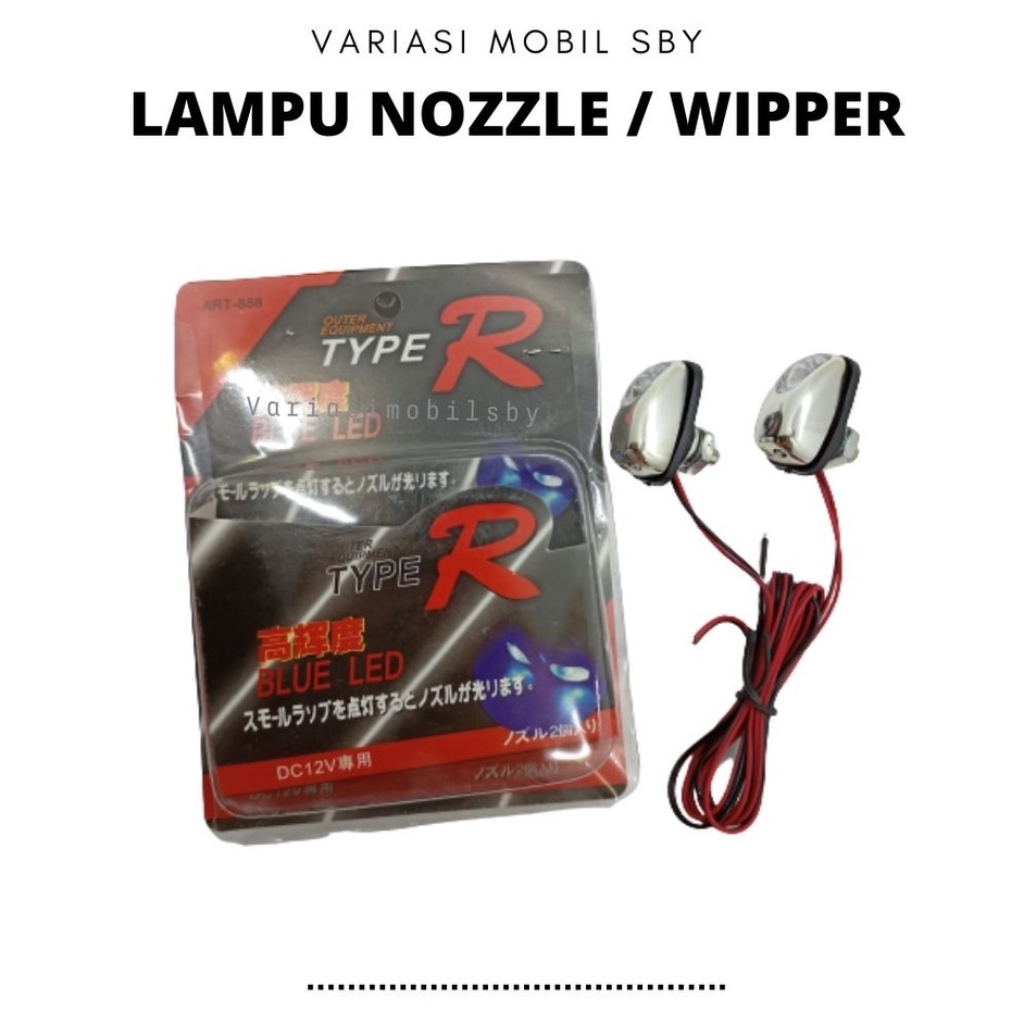 Jual Mata Air Wiper 1 warna /Washer Nozzle Wiper+ Lampu 2pcs chrome