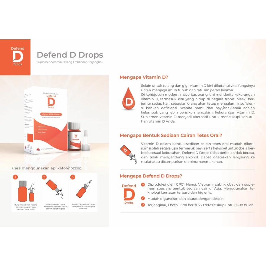 Jual Defend D Drops - Suplemen Vit D 330IU - Vitamin D suplemen ...