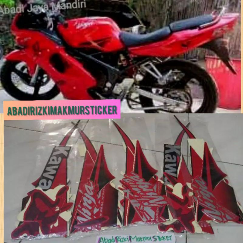 Jual Striping Lis body stiker ninja rr old 2010 2011 merah full set ...