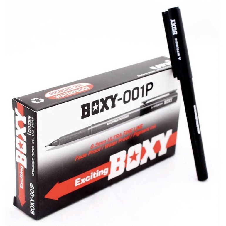 Jual BULPEN MITSUBISHI BOXY 001-P HITAM & BIRU TAHAN AIR ( Isi 12 Biji ...