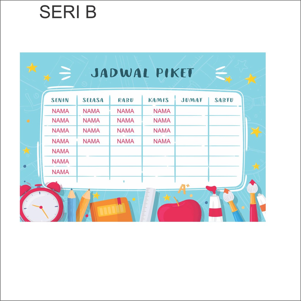 Jual CETAK POSTER JADWAL PELAJARAN / PIKET, STRUKTUR KELAS, TATA TERTIB ...