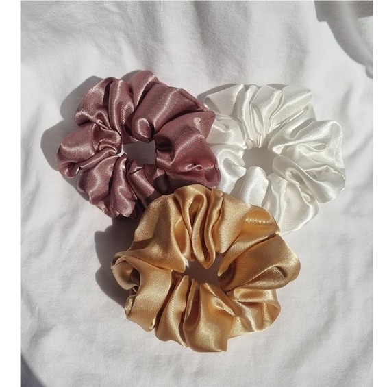 Jual Add On 6 Colors Premium Sateen Silk Scrunchy Ikat Rambut Scrunchie Satin Silk Premium 