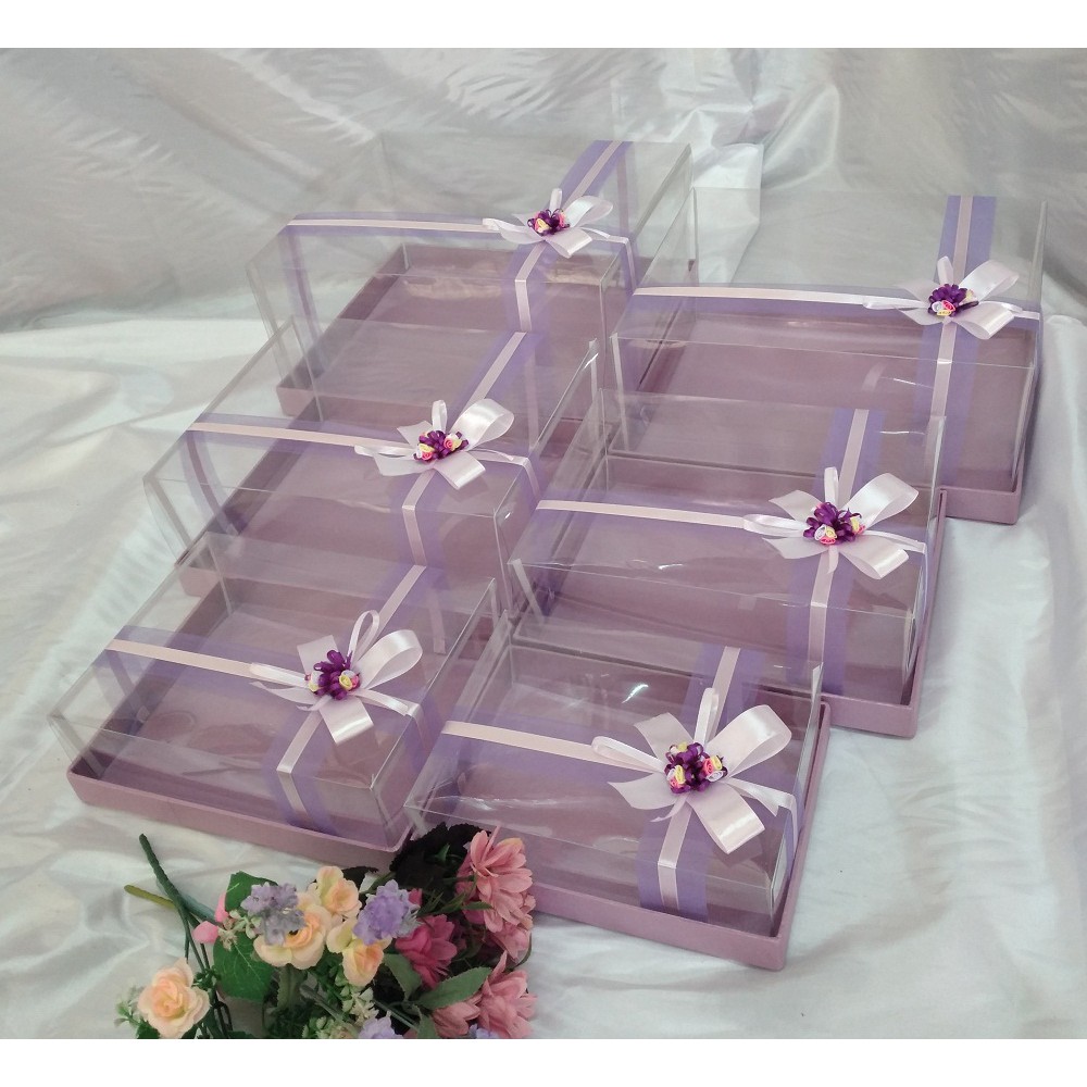 Kotak seserahan hantaran 1 set isi 7pcs model tile pita