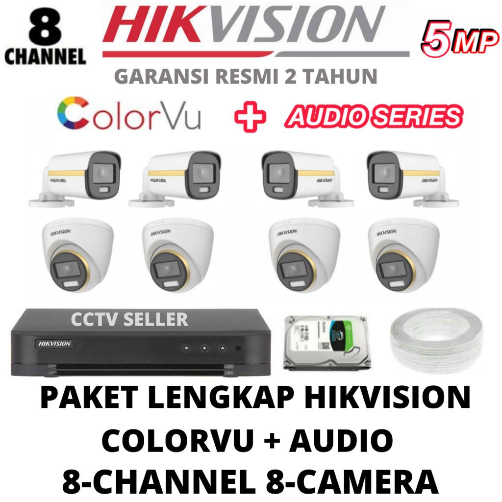 Jual PAKET CCTV HIKVISION COLORVU AUDIO 8 CHANNEL 8 CAMERA 5MP | Shopee ...