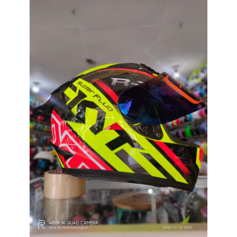 Harga helm kyt full face r10 super sales fluo