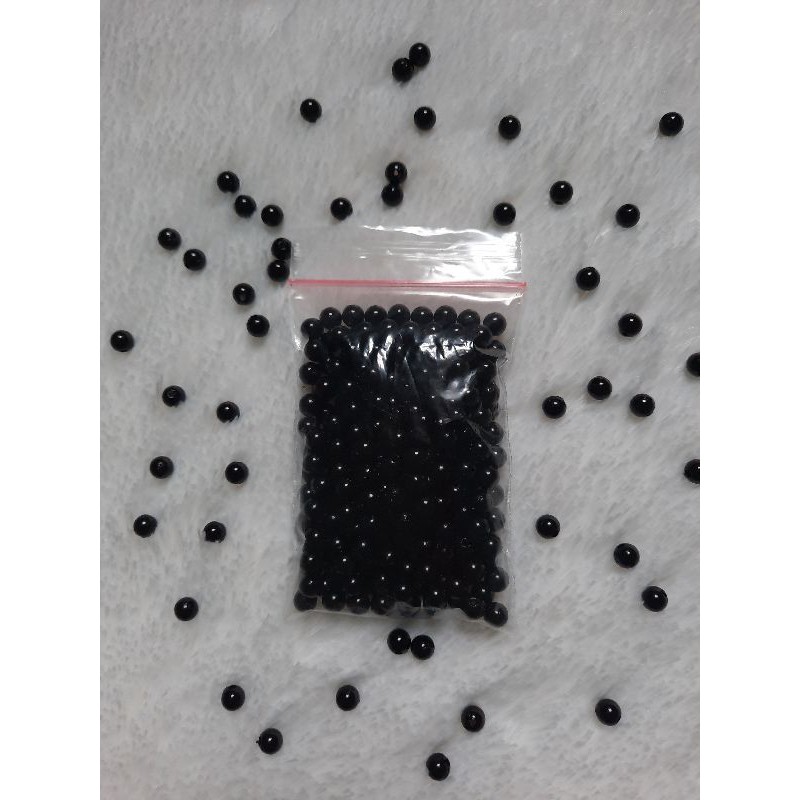 Jual ( 30 gr ) Mutiara Sintetis / Mutiara Ringan Hitam 6mm | Shopee ...