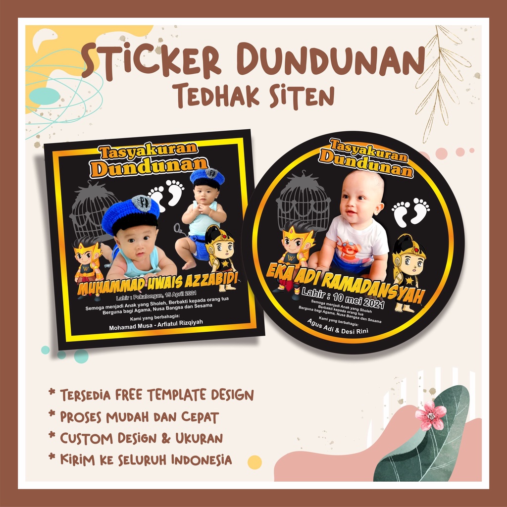 Jual Stiker Dundunan Cowok Sticker Tasyakuran Tedhak Siten | Shopee ...