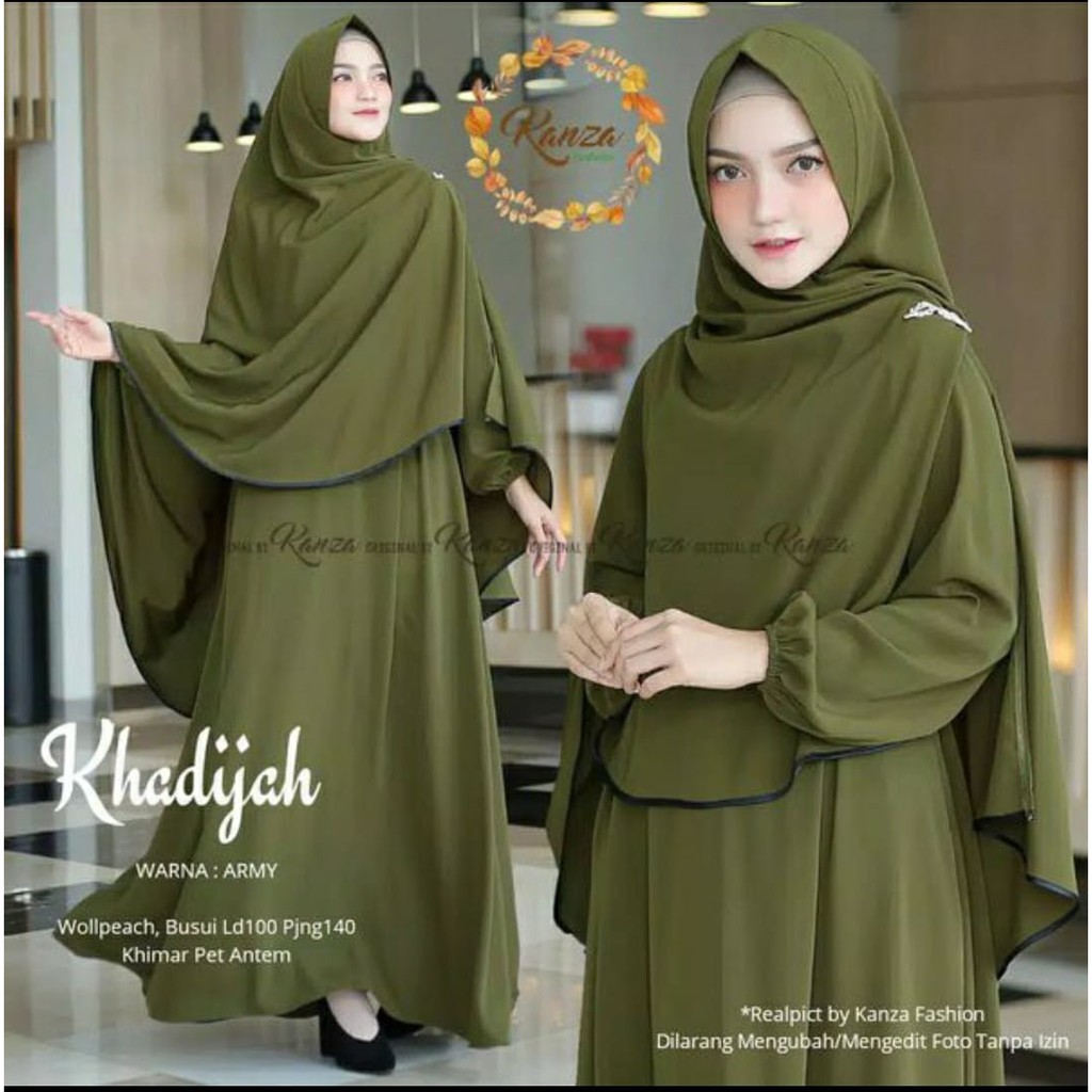 Setelan dress baju gamis syar'i hijab wanita terbaru fashion muslim cewek  Remaja dewasa kekinian setelan gamis hijab krudung