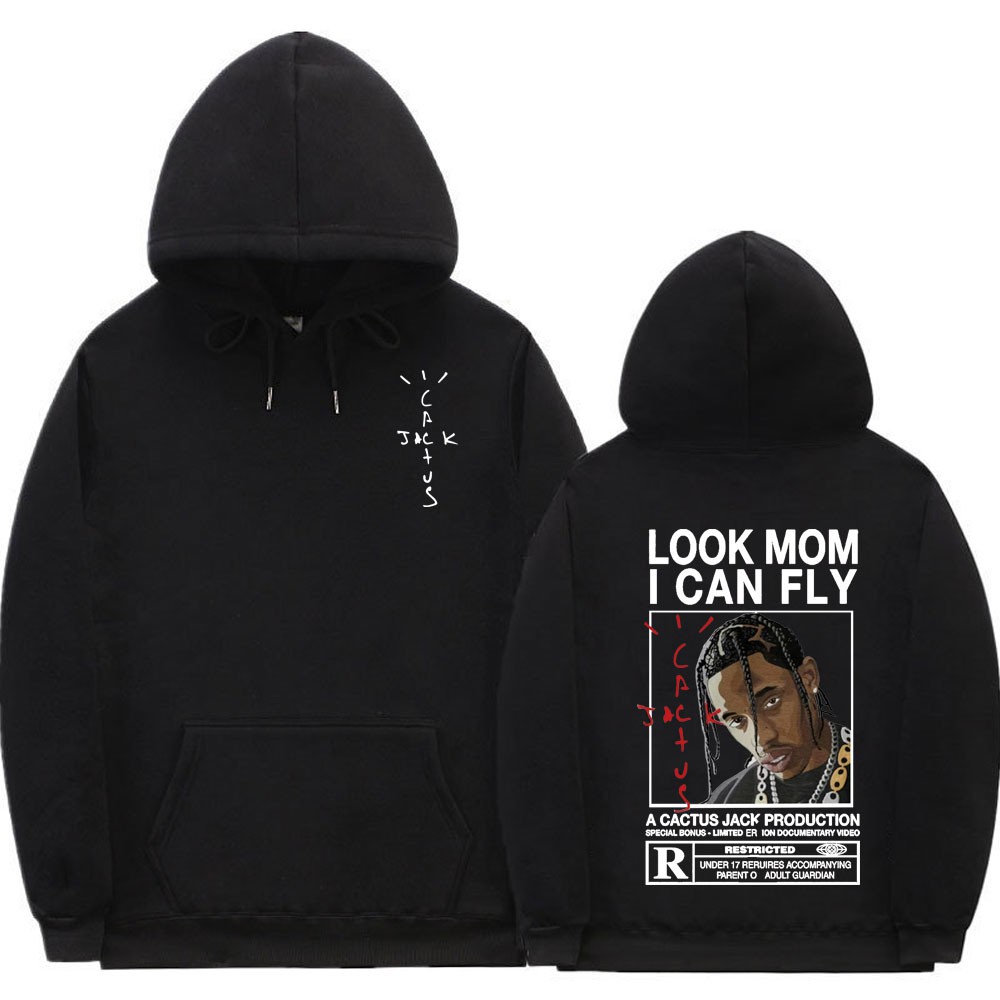 Jual Cactus Jack Hoodie Men Women Double-sided Logo Print LOOK MOM I CAN FLY  Travis Scott Hoodies Unisex | Shopee Indonesia