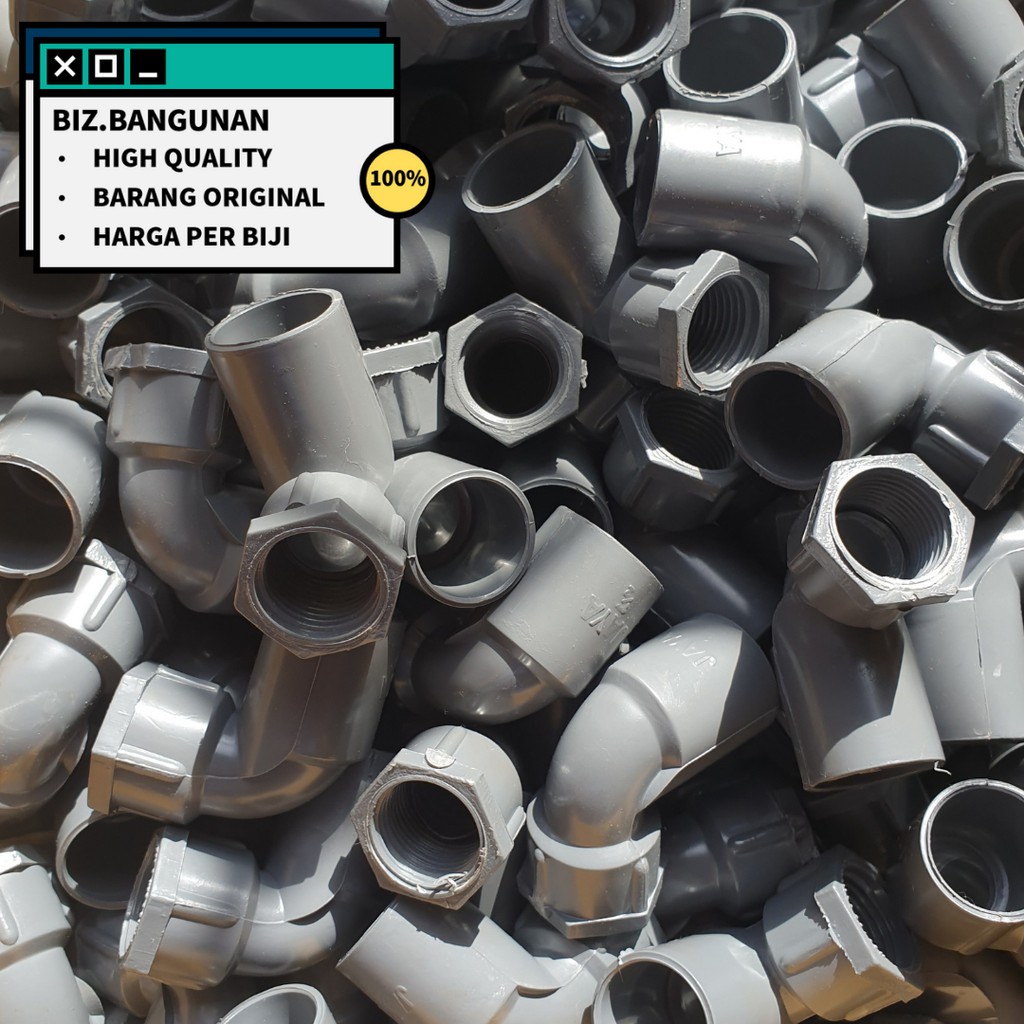 Jual FAUCET KNEE PVC JAYA TS 1/2" INCH FITTING PIPA ELBOW SOK DRAT