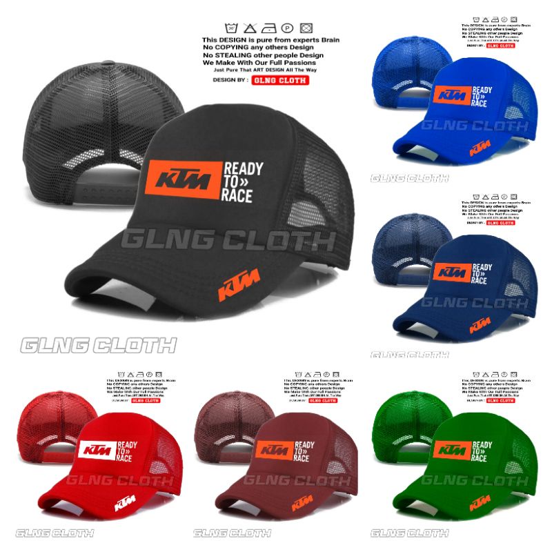 Jual Topi KTM Racing Trucker Jaring / Topi Pria Racing KTM READY TO ...