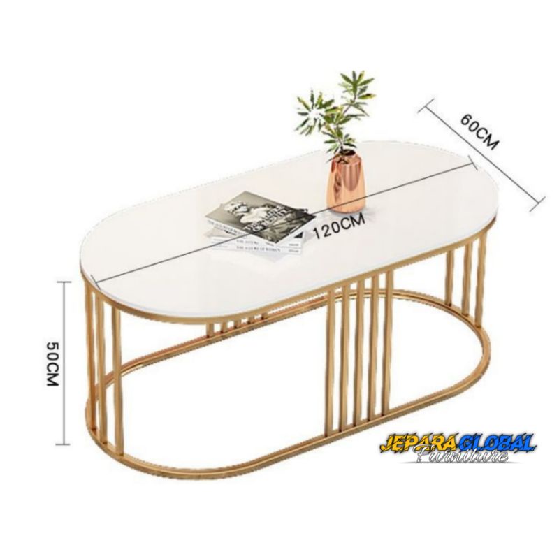 Jual Meja Tamu Stainless Oval Jari Meja Tamu Marmer Meja Tamu Besi Coffe Table Besi