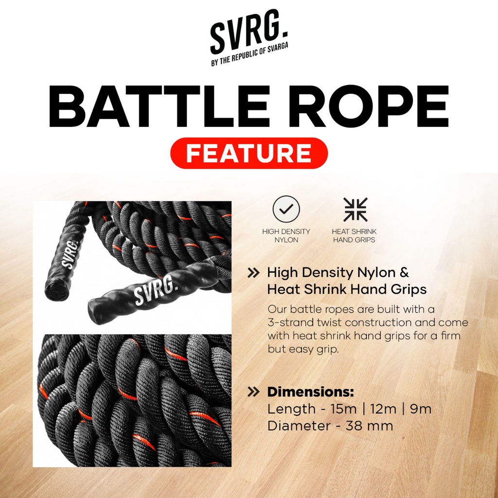 Jual SVRG Battle Rope | Battling Ropes | Crossfit | Calisthenic | 9M ...