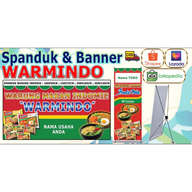 Jual SPANDUK WARMINDO BANNER WARUNG INDOMIE WARKOP SUDAH SIAP CETAK ...