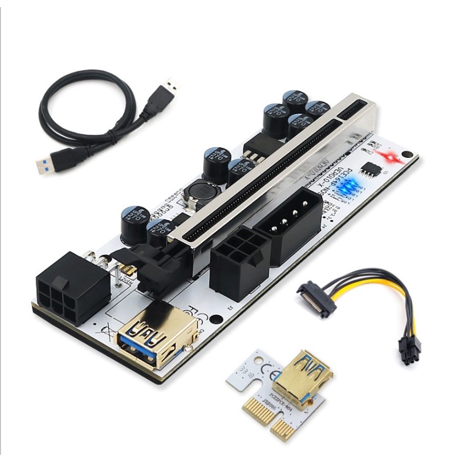 Jual RISER VGA PCIE 010X 010S PLUS MINING NEW 8 KAPASITOR MINER GOLD ...