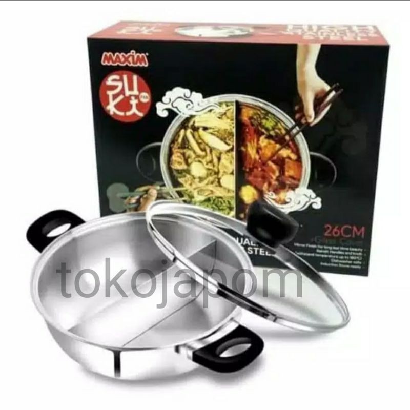 Jual Maxim Steambot Hot Pot Suki Pan Panci Shabu Shabu Sekat Stainless