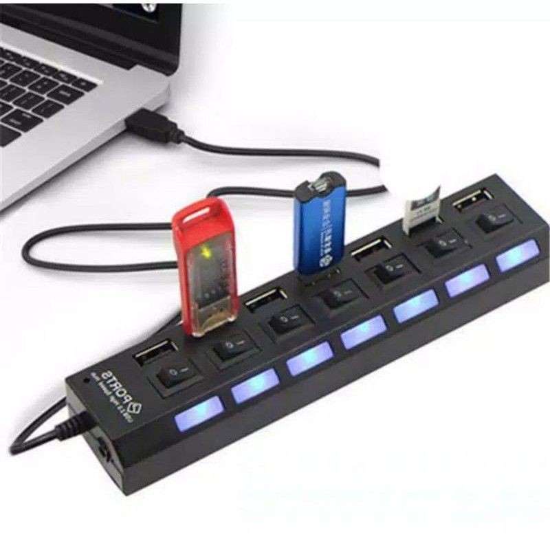 Jual USB Hub 7Port USB 2.0 with Switch On/Off USB | Shopee Indonesia