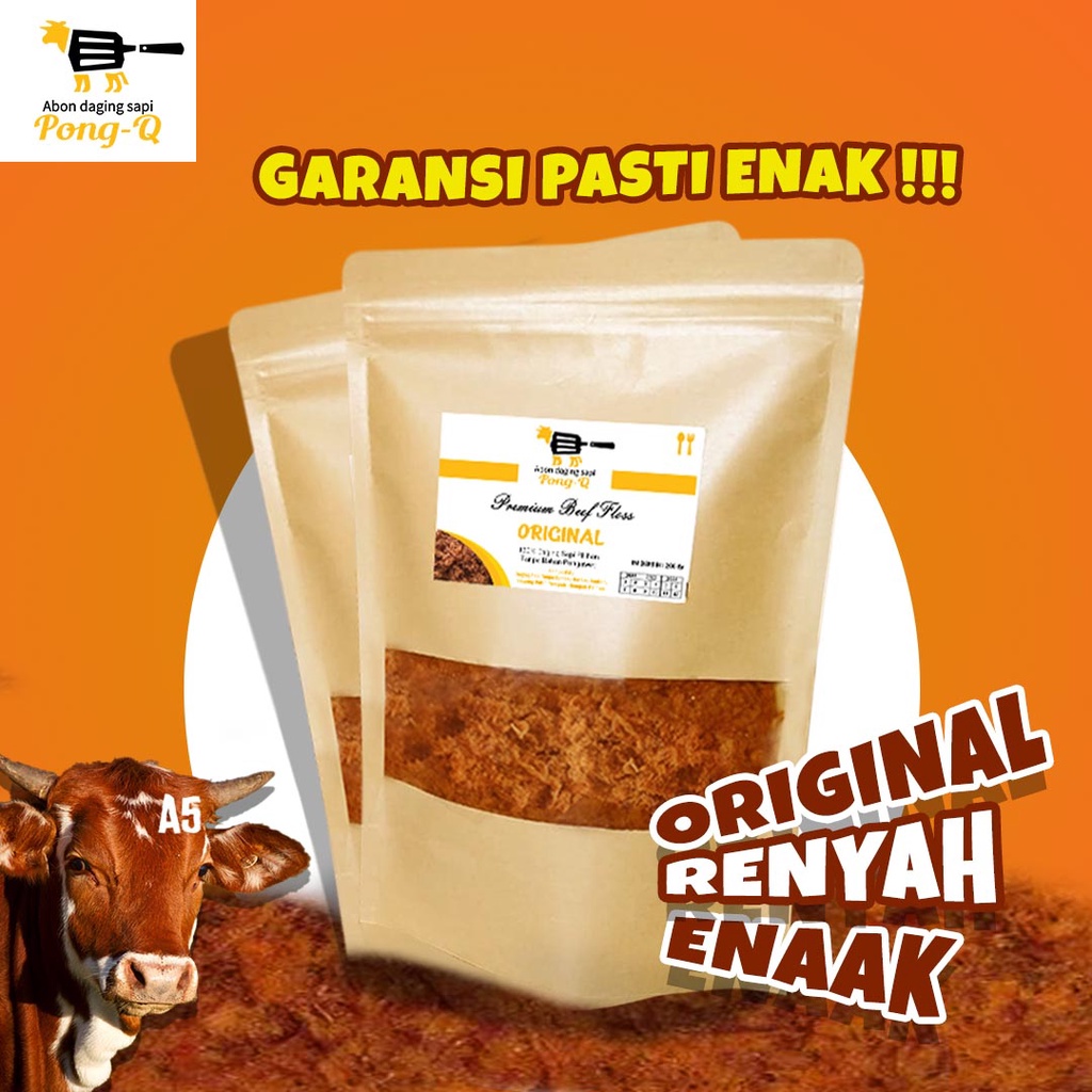 Jual Abon PongQ ORIGINAL 200gr - Beef Floss Premium Quality 100% Daging ...