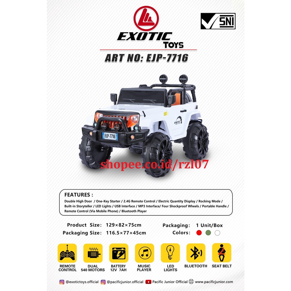 Jual MOBIL AKI EXOTIC 7716 JEEP WRANGLER mobil remote aki cas mainan ...