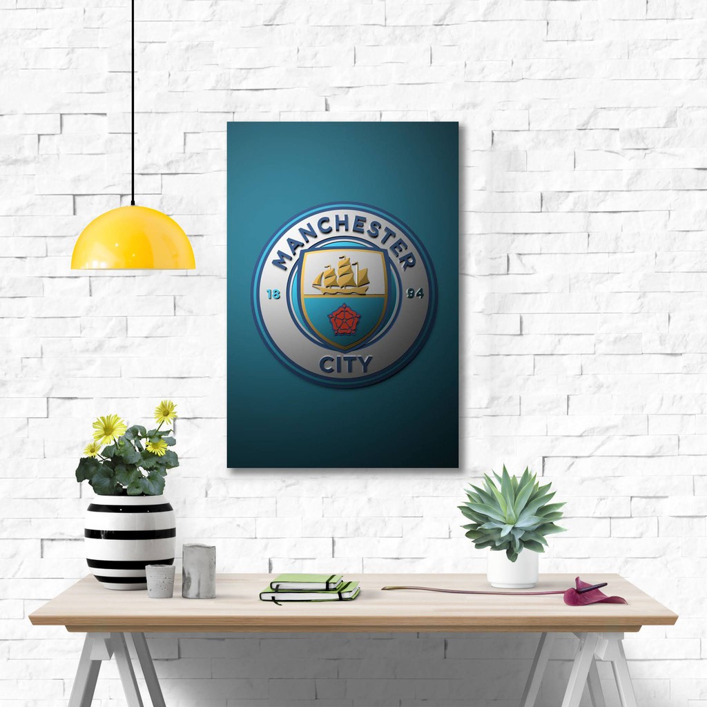 Jual Poster Kayu Hiasan Dinding - Logo Manchester City | Shopee Indonesia