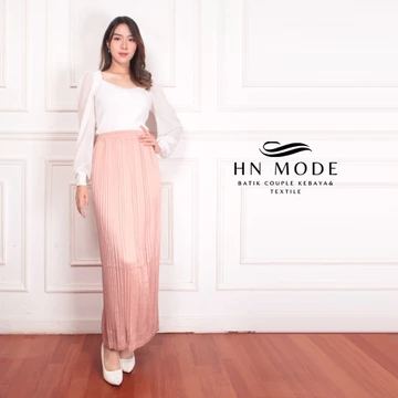 HN MODE Rok Plisket Polos Premium Satin Velvet Bawahan Rempel Polos Buat Formal Casual Look