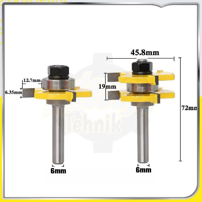 Jual Mata Profil Tongue & Groove Router Profil KayuTrimmer Forstner ...