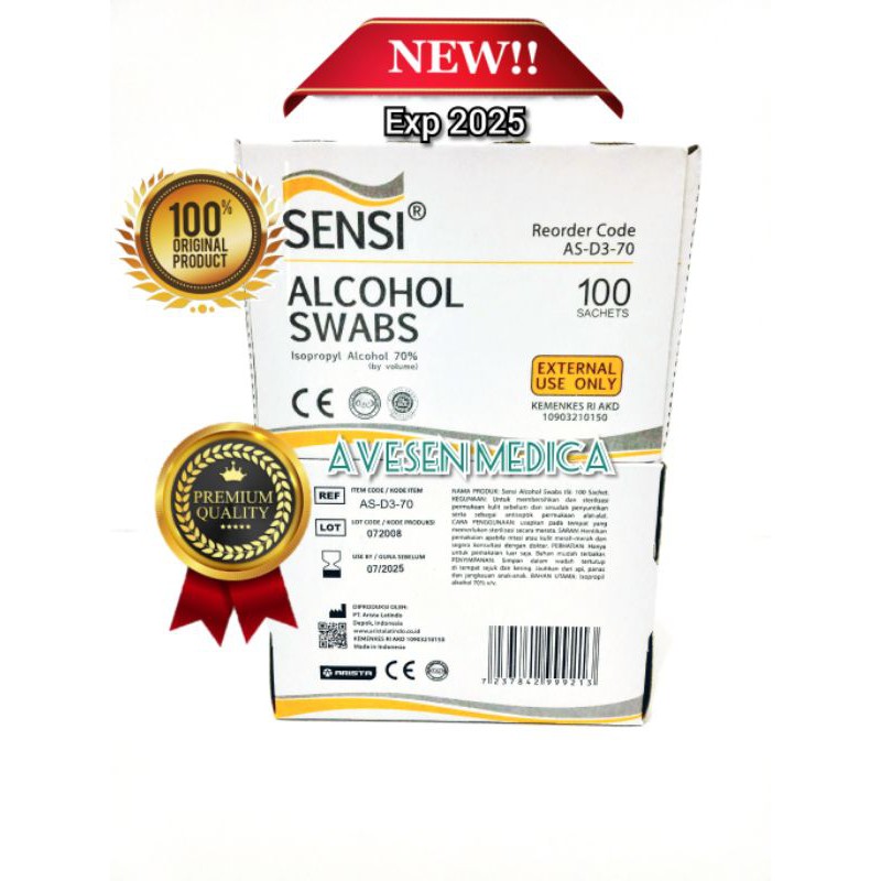 Jual Sensi Alcohol Swabs Box Isi Pcs Tisu Alkohol Shopee Indonesia