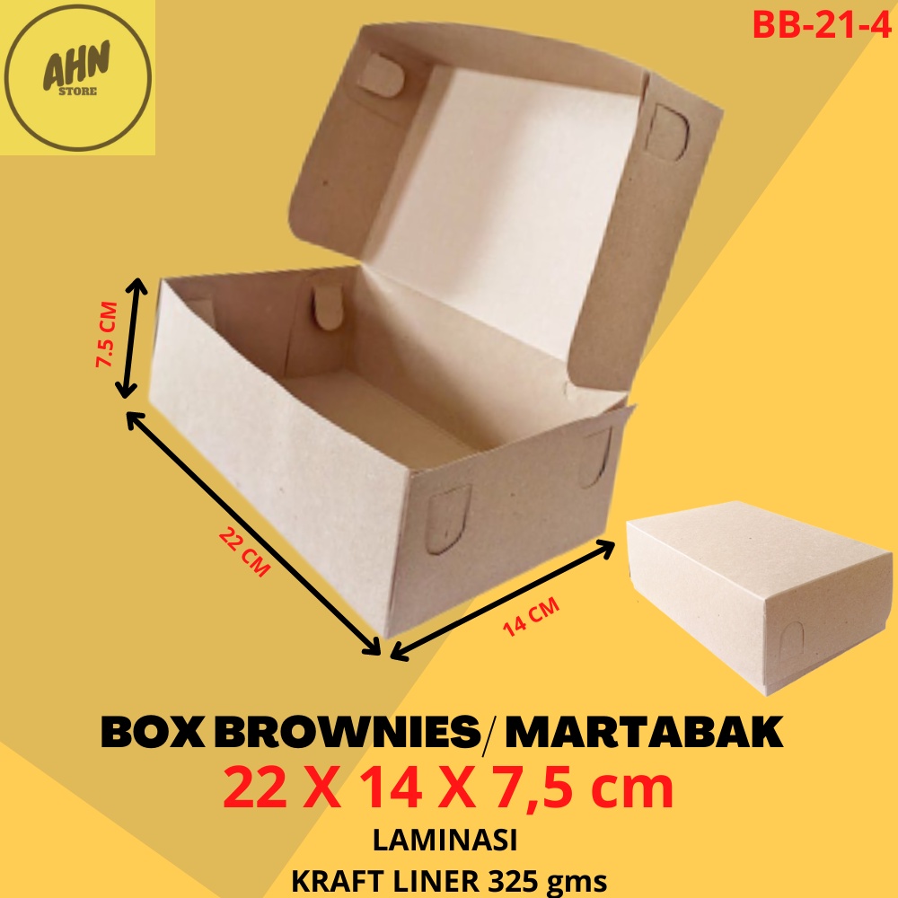 Jual Kardus Box Kue Brownies Bolu Bomboloni Dus Kotak Box Donat Martabak Bolen Roti 22x14x75 6951