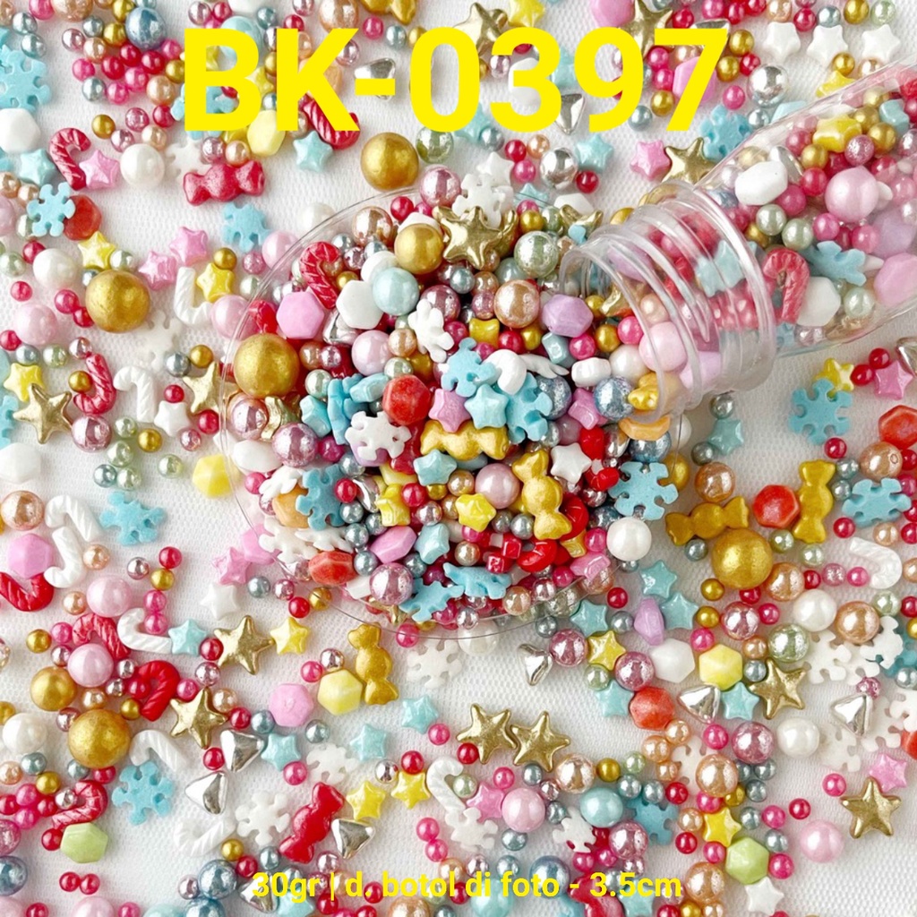 Jual BK-0397 Sprinkles springkel trimit 30gr candycane tongkat permen ...