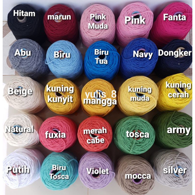 Jual BENAG MACRAME SIZE 4MM, KATUN PREMIUM Berat 500gr | Shopee Indonesia