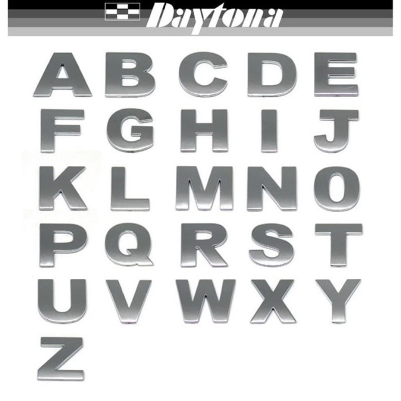 Jual EMBLEM HURUF ANGKA MOBIL - EMBLEM ALFABET ABJAD NORMAL CHROME ...