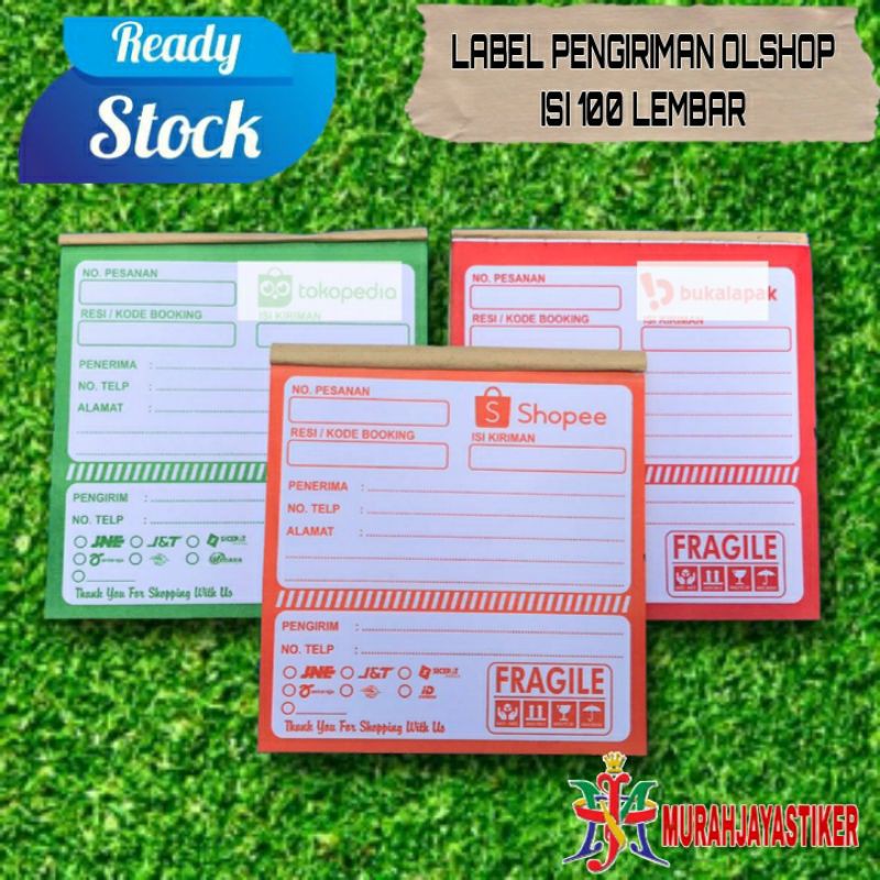 Jual LABEL PENGIRIMAN OLSHOP ISI 100 LEMBAR / LABEL PENGIRIMAN SHOPEE ...
