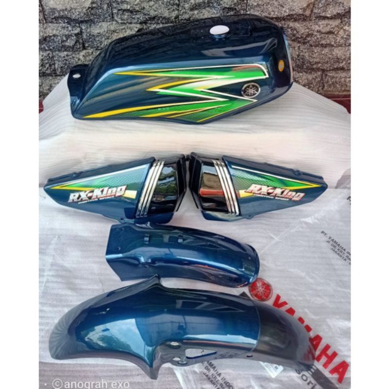 Jual paket body bodi yamaha rx king tahun 2003 warna hijau botol