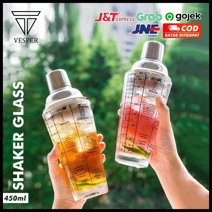 Jual Shaker Glass Stainless Recipe Cocktail 450Ml / Shaker Mixer