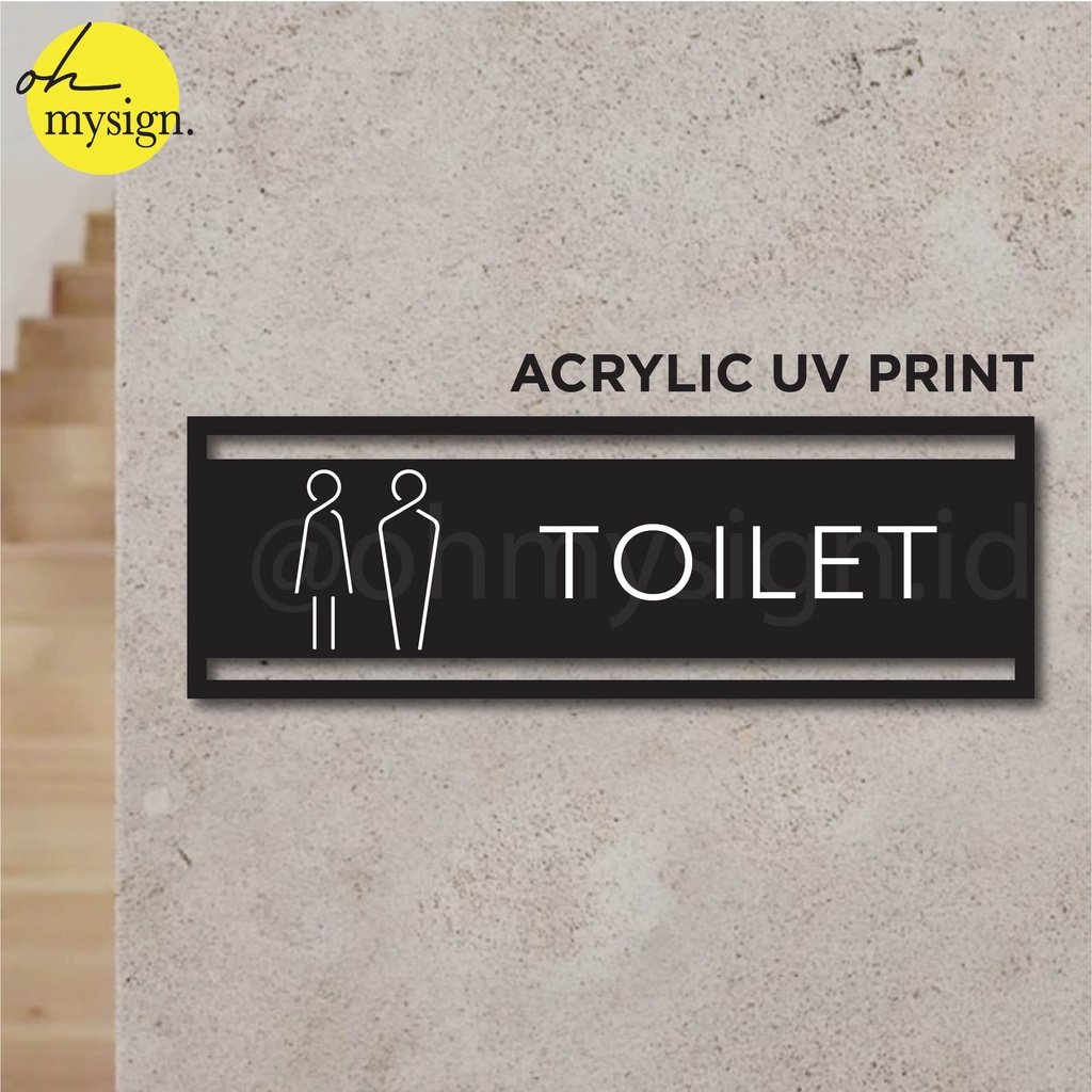 Jual Sign Akrilik Toilet WC Restroom Laser Cut UV Print Modern Label ...